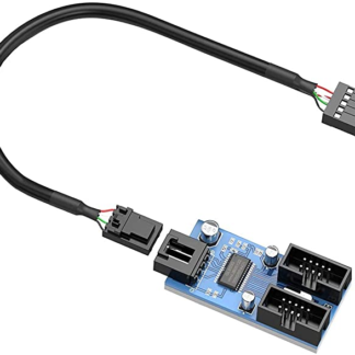 Rocketek Connecteur de câble répartiteur USB 9 broches mâle 1 vers 2 femelles pour carte mère, adaptateur multiplicateur de port pour CPU, récepteur WiFi, ventilateurs et lumière RVB